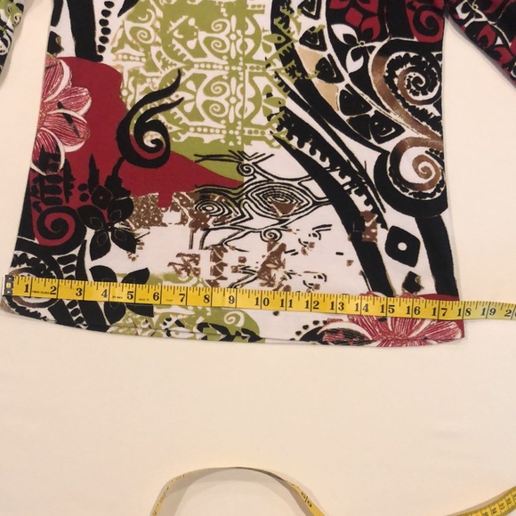 3/$10 Chico’s Sz 0 cotton top with 3/4 sleeve - Picture 6 of 7